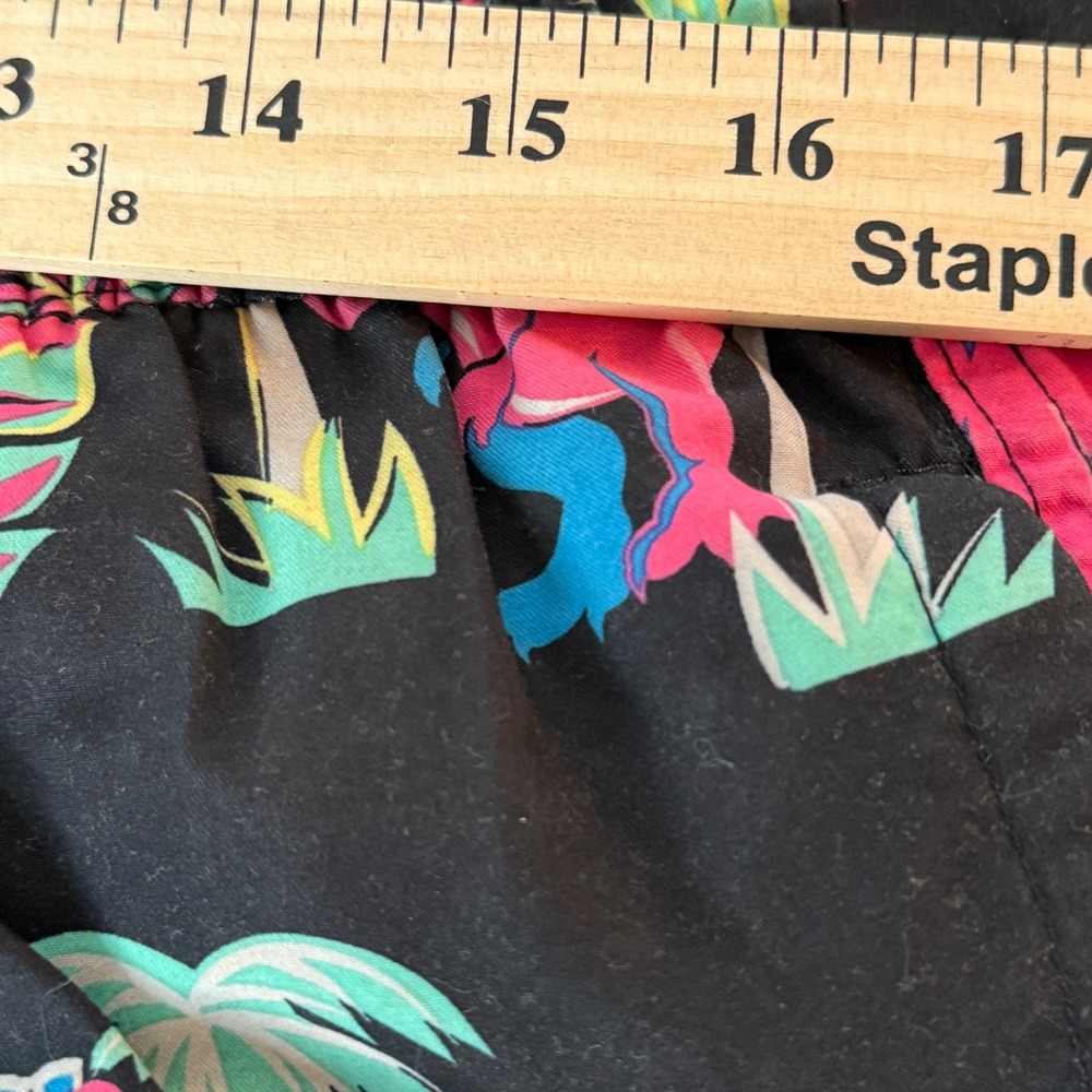 No Boundaries Mens Swim Trunks Pink Dinosaur Tropical Palm Print Black Medium - Picture 5 of 8